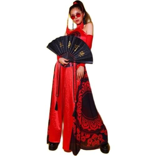 Sexy Jazz Dance Costumes Women Hip Hop Clothing Sexy Dj Ds Gogo Dancer Red Festival Outfit Rave Performance Stage Wear NEW 2021