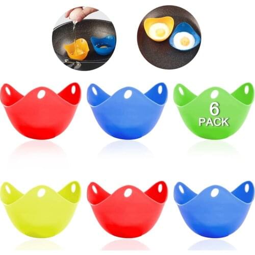 Silicone Egg Poaching Cups, Non-Stick Perfect Poached Egg Maker for Microwave or Stovetop Egg Cooking BPA Free Cooking Accessory