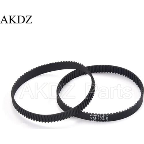 2MGT 2M 2GT Synchronous Timing belt Pitch length 172 width 6mm/9mm Teeth 86 Rubber closed