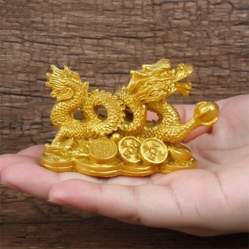 Chinese auspicious dragon statuette Resin sculpture Feng Shui Decoration Home living room bedroom office decoration dragon