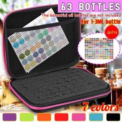 Essential Oil Storage Bag 63 Bottles EVA 1-3ml Essential Oil Bottle Box Carrying Case Travel Home Portable Carrying Storage Bag
