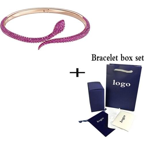 Unique Fashion Rose Gold Red Crystal Mysterious Snake Bracelet Romantic Simple Ladies' Anniversary Recommended Gift