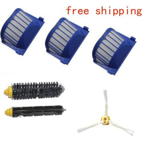 3 Aero Vac hepa filter+Brush kit for iRobot Roomba 600 Series 620 630 650 660 etc robot vacuum cleaner replacement parts