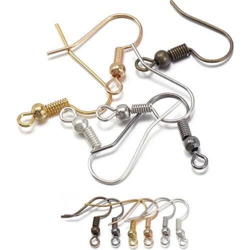 100pcs/lot DIY Earring Findings 6 color 18mm Earrings Clasps Hooks Fittings for Jewelry Making Iron Earwire Accessories Supplies