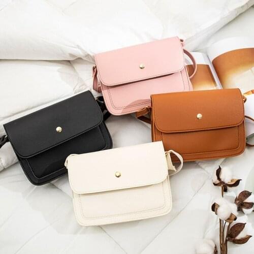 Womens bag 2021 new fashion PU leather solid color small square bag shoulder Messenger bag womens bag mini bag