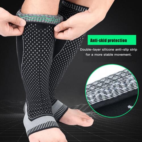 QUESHARK Professional Knitted Compression Calf Sleeve Sports Long Leg Sleeves Sports Ankle Support Protection Legwarmers