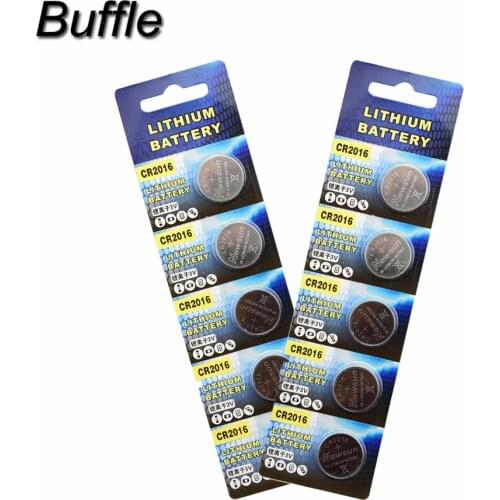 10pcs Buffle CR2016 Alkaline Button Cell Coin Battery 3V 75mAh BR2016 LM2016 Lithium Remote Watch Batteries