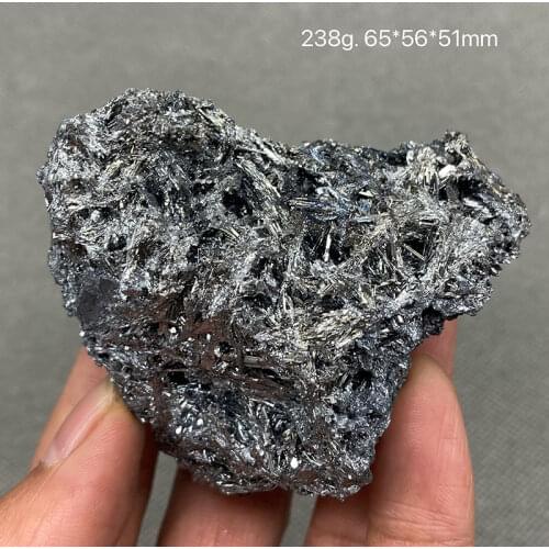 100% Natural rare Stibnite mineral specimen stones and crystals healing crystals quartz gemstones from China +Box3.5cm