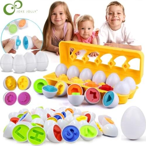 12Pcs Baby Montessori Learning Education Math Toy Plastic Building Blocks Smart Eggs Puzzle Matching Toys For Children Gifts YJN