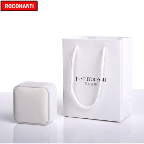 50sets Luxury Custom Logo Printed Velvet Jewelry Gift Boxes Paper Packaging Bag for Bracelet , Earrings , Ring , Necklace