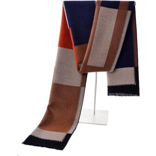 2019 Classic Winter Casual Scarves Men Modal Scarf Warm Neckercheif Business Plaid Scarves Men Cotton Wraps Male Sjaal Foulard