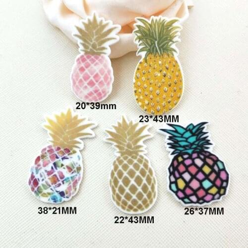30pcs/50pcs cartoon Pineapple plastic flat back planar resin for DIY Craft Supplies JOR21