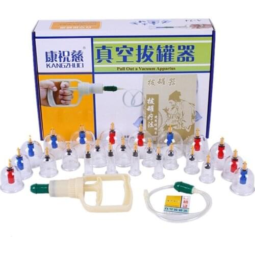 32 Cans 24 Cans Vacuum Cupping Set Thicker Magnetic Aspirating Cupping cups Acupuncture Massage Suction Cup Chinese Massage Kit