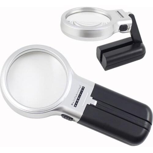 3X Portable Magnifying Glass with LED Lights Folding Desktop Magnifier Jewelry Loupe Reading Watch Repair Magnifying Glass