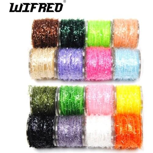 [ 8 Spools ]6mm wide Multiple Color Fly Tying Ice Tinsel Chenille Body Material for Streamer Ice Jigs Nymph Crystal Flasher