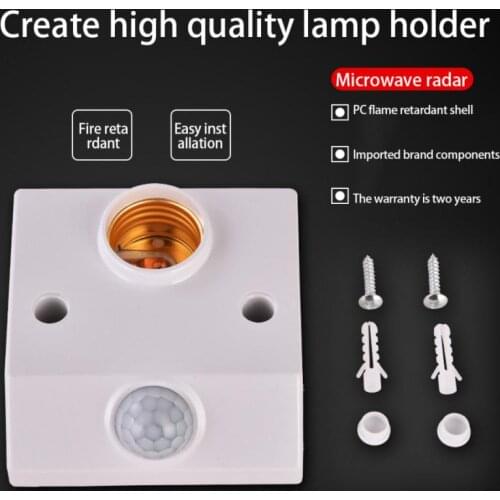 AC 100-265V E27 Lamp Holder Motion Sensor Lamp Holder LED Bulb Light Base Holder Human Body Induction Lamp Sensing Switch Socket