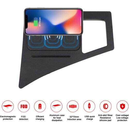 Aotsr QI Wireless Car Charger For Audi Q7 2016-2018 Intelligent Infrared Fast Wireless Sensitive Charging Phone Holder Trustable