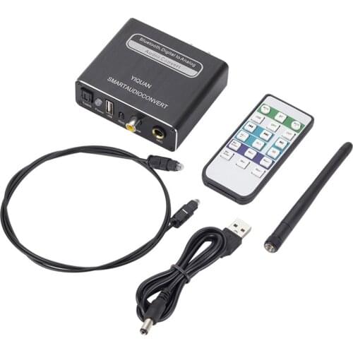 DAC Converter MP3 WAV WMA Microphone Audio Decoder Digital Optical for Home Theater U Disk Music Desktop Powered