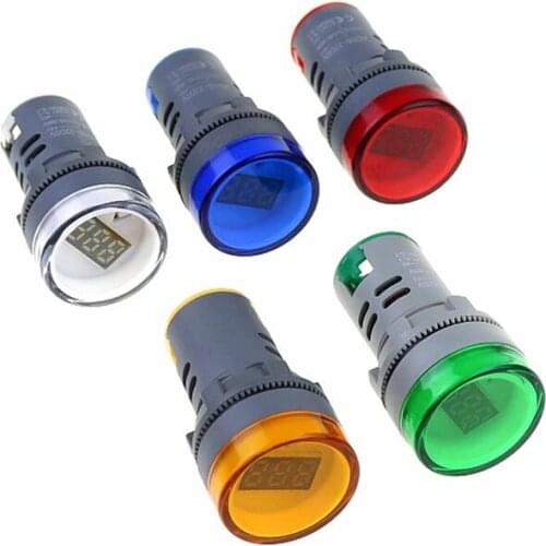 LED22MM Digital AC Voltmeter 60-500V White Red Green Yellow Blue Voltage Meter Gauge AD16-22DSV Digital Display Indicator Lamp X