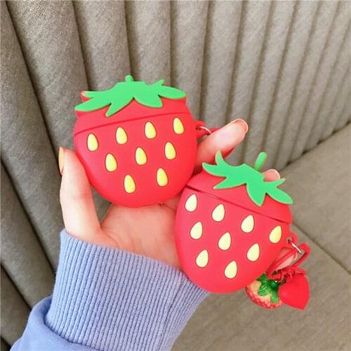 For Airpods Pro 3D Cute Cartoon Strawberry Earpods Case for Apple Airpods 1 2 3 Wireless Earphone Protective Cover Charging Box