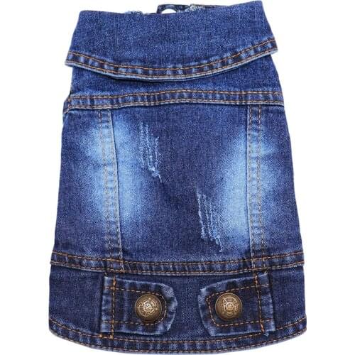 Spring Dog Jacket Coat Pitbull French Bulldog Chihuahua Dog Cowboy Clothes Retro Denim Jacket for Small Medium Dogs Puppy Outfit