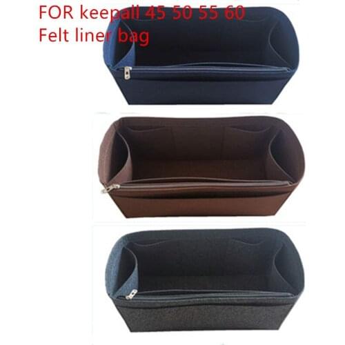 2020 new Felt travel liner bag keepalls 45 50 55 60 with zip support bag lined compartment storage bag Large-capacity bag