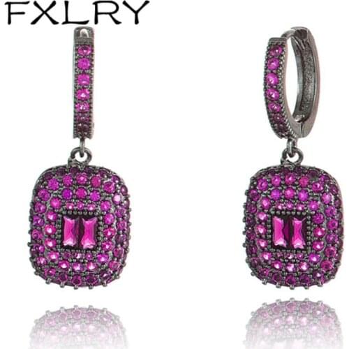 FXLRY Gorgeous Fashion AAA Cubic Zirconia Drop Earrings For Women Wedding Earrings Costume Jewelry