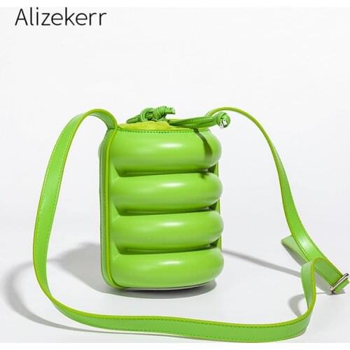 Personality Solid Designer Bucket Shoulder Bag For Women 2021 New Brand Cute Barrel Shaped Purses And Handbags Stylish Fashion