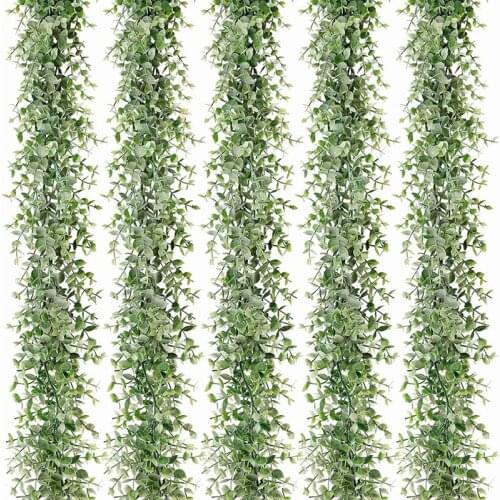 5 Packs 30Ft Artificial Eucalyptus Garlands Fake Greenery Vines Faux Hanging Plants for Wedding Table Backdrop Arch