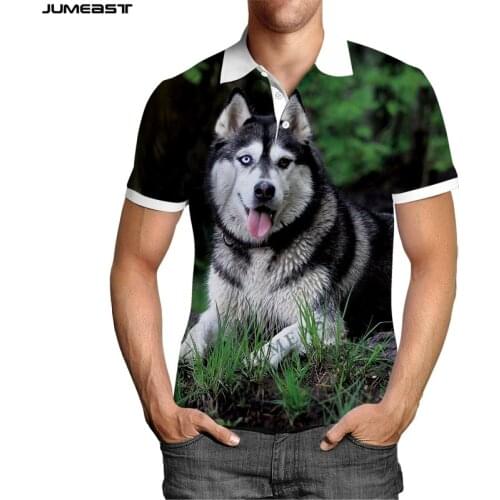 Jumeast Brand Men Women 3D Printed Dog Husky Alaskan Labrador Sweatshirt Polo T Shirt Sport Pullover Tops Tees