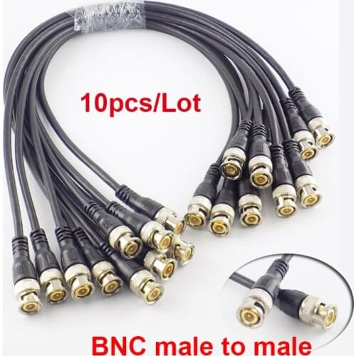 0.5M/1M/2M/3M BNC Male to BNC Male Cable RG58 Cord For BNC Adapter Home Extension Connector Adapter wire for CCTV Camera