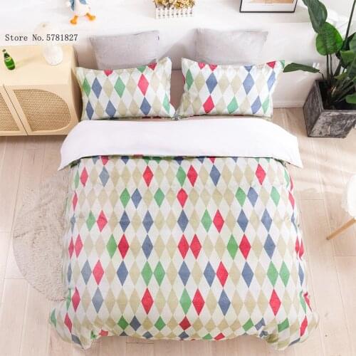 2/3 Pieces Colorful Diamond Bedding Set Luxury Geometric Duvet Cover Home Textile Bed Quilt Cover Decoration Bed Cover Set