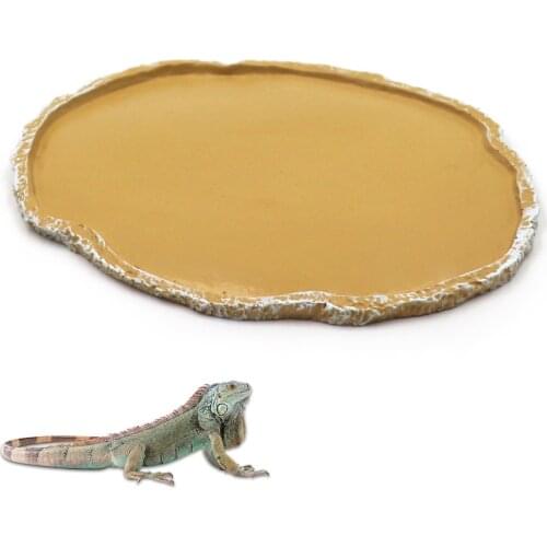 Pets Feeding Plate Reptile Feeding Bowl Vivarium Food Water Dish Resin Bowl for Turtle Gecko Snake Pet Breeding Tray 2