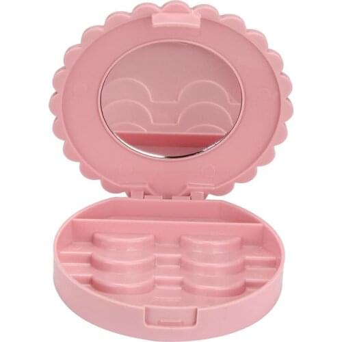 Multifunctional Acrylic Cute Bow False Eyelash Storage Box Makeup Cosmetic Mirror Case Organizer storage container