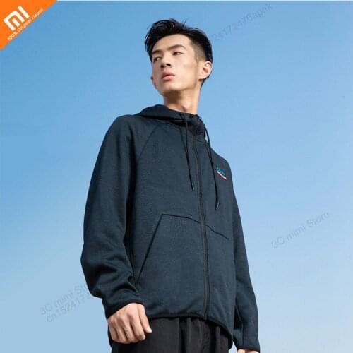 Youpin mens cationic plus velvet sports jacket moisture-absorbing breathable anti-static autumn and winter mens zipper jacket