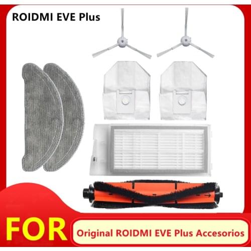 NEW Original Main Brush HEPA Filter Mop Cloth Dust Bag Disposable Mop Parts For ROIDMI EVE Plus Robot Vacuum Cleaner Accessories