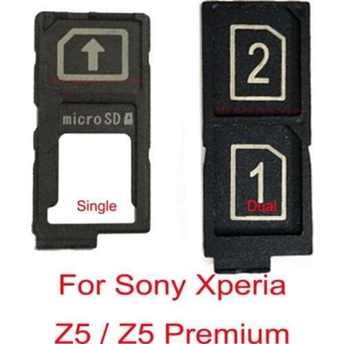Original New Single Dual SIM Card Tray Holder Reader Slot For Sony Xperia Z5 Z5P Z5 Premium E6683 E6833 E6883 SO-03H Spare Part