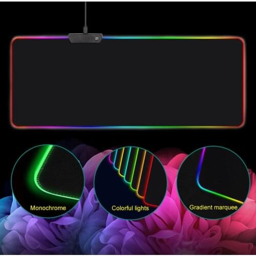 RGB Soft Large Gaming Mouse Pad Oversize Glowing Led Extended Mousepad Non-Slip Rubber Base Computer Keyboard Pad Mat