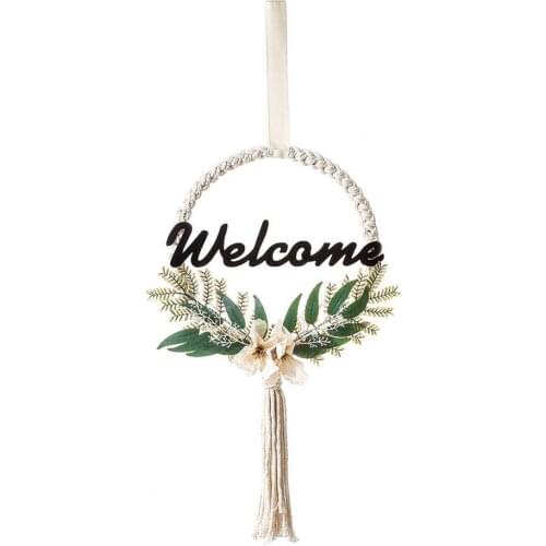 Romantic Flax Wreath Exquisite Wide Application Creative Letter Pattern Wreath Decor For Home Wall Door Garlands Decor Supplies
