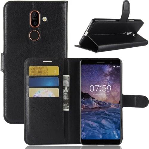 Luxury PU Leather Wallet Flip Case For Nokia 7 Plus With Card Holder Slot Pocket Back Kickstand Cover For Nokia 7 Plus (2018)