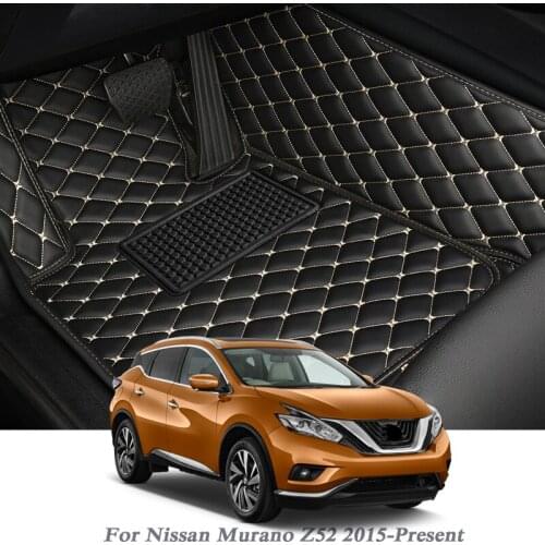 Car Styling PU Leather Floor Mat For Nissan Murano Z52 2015-Present LHD Auto Foot Pad Automobile Carpet Cover Internal Accessory