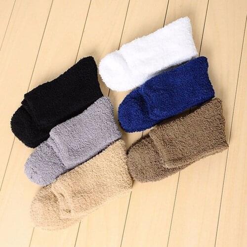 Black White Unisex Men Winter Warm Soft Thick Socks Sleep Bed Floor Fluffy