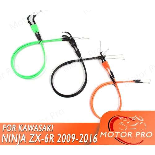 Throttle Cable For Kawasaki Ninja ZX6R 2009 - 2016 Stainless Wire Line Rubber Motorcycle ZX6-R 2010 2011 2012 2013 2014 2015