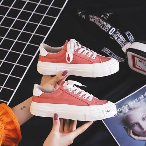 Fashion Women Canvas Shoes 2021 Trend Platform Shoes New Comfortable Breathable High Quality Vulcanized Shoes White Flats Women