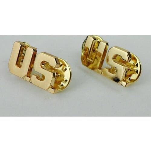 UNITED STATESUS ARMY OFFICER U.S. COLLAR LAPEL BADGE PIN METAL INSIGNIA OF PAIR Military Store