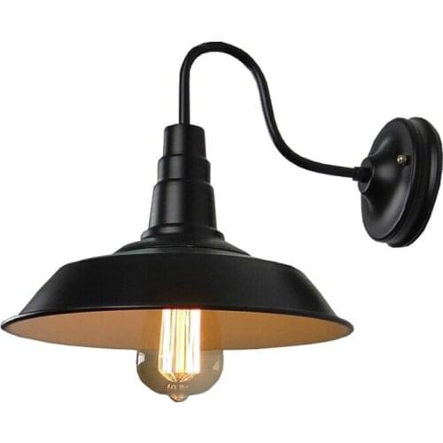 Vintage Black Painted Outdoor Iron Wall Lamp Bar Warehouse Aisle Wall Lighting E27 Lamp Holder 110-240V Free Shipping