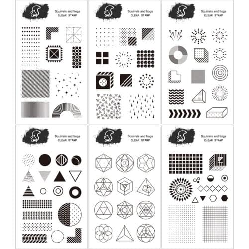 Vintage geometric pattern transparent silicone clear stamp for scrapbooking album DIY craft decoration rubber stamp stationery