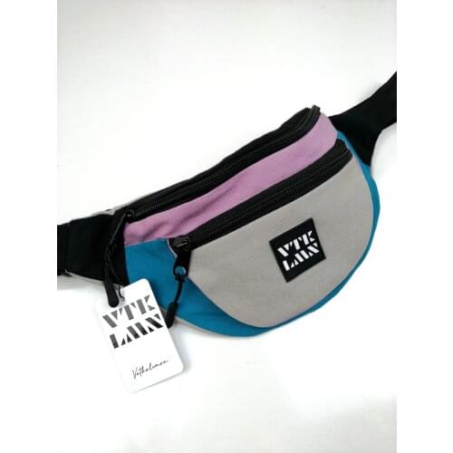 Unisex Waterproof Colorful Shoulder and Waist Bag Gray Lilac Turquoise