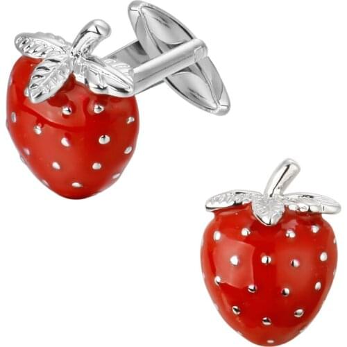 Mens shirts Cufflinks high-quality copper material Strawberry red Cufflinks 5 pairs of packaging for sale