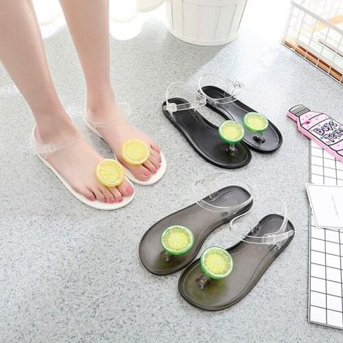 Woman Sandals Pineapple Flip Flops Beach Jelly Sandal women Shoes Summer Flat Fruit Flower Transparent Women sandals